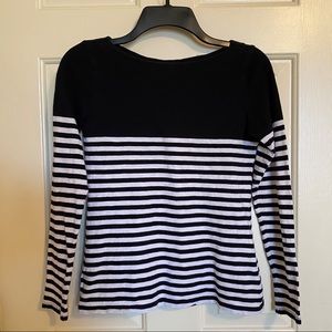 Ann Taylor LOFT petite black & white top